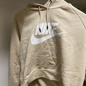 Cropped tan Nike Hoodie